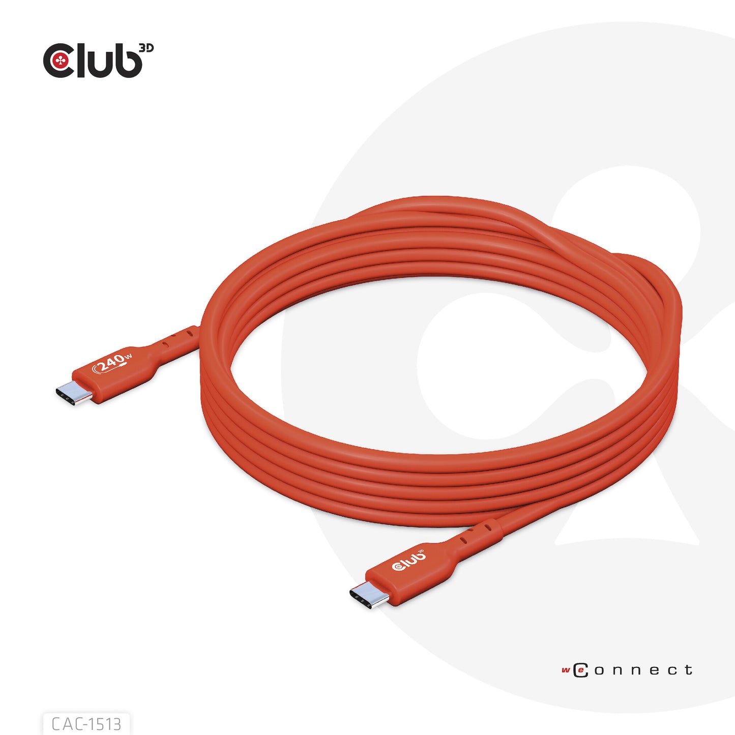 CLUB3D CAC-1513 USB-kablar 3 m USB 2.0 USB C Orange