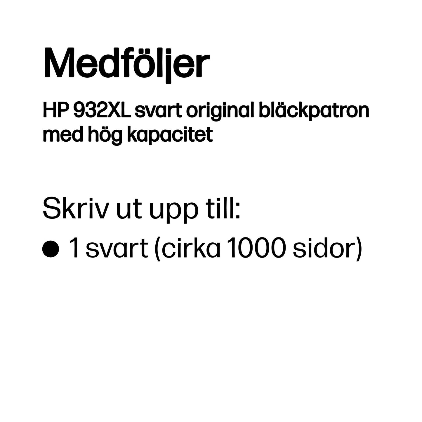 HP 932XL High Yield Black Original Ink Cartridge bläckpatroner 1 styck Hög (XL) avkastning Svart