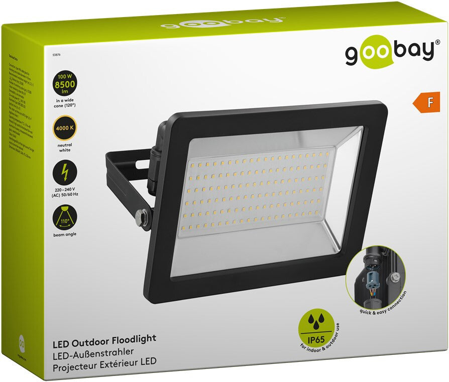 Goobay 53876 strålkastare Svart 100 W LED F