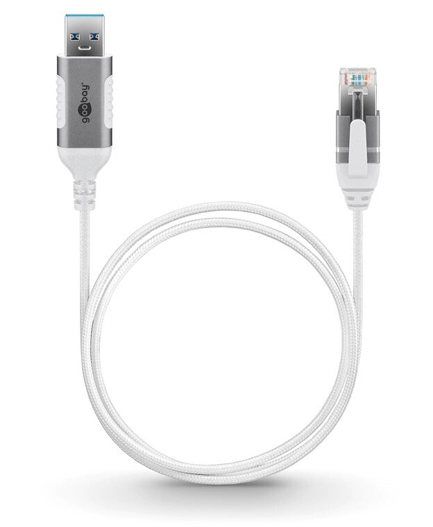 Goobay 74381 kabelomvandlare (hane/hona) USB 3.0 type A RJ45 Vit