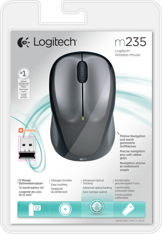 Logitech 910-002201 datormöss Kontor Ambidextrous RF Trådlös Optisk 1000 DPI