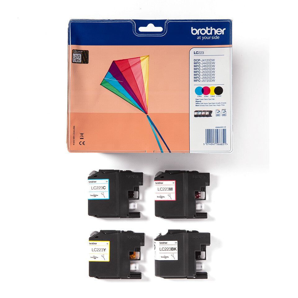 Brother LC223VALBPDR bläckpatroner 4 styck Original Svart, Cyan, Magenta, Gul