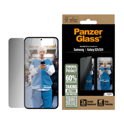 PanzerGlass Ultra Wide Fit Privacy Genomskinligt skärmskydd Samsung 1 styck