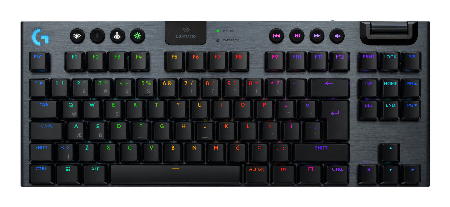 Logitech G G915 X LIGHTSPEED tangentbord Spela USB + RF Wireless + Bluetooth QWERTY Amerikanskt internationellt Svart