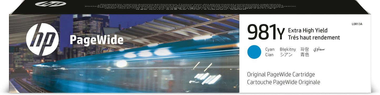 HP 981Y, cyan PageWide-originalpatron med extra hög kapacitet
