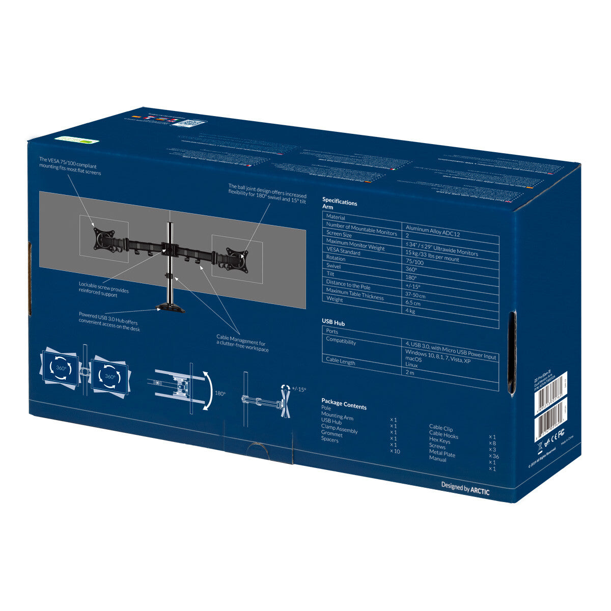 ARCTIC Z2 Pro (Gen 3) 86,4 cm (34") Svart Bord
