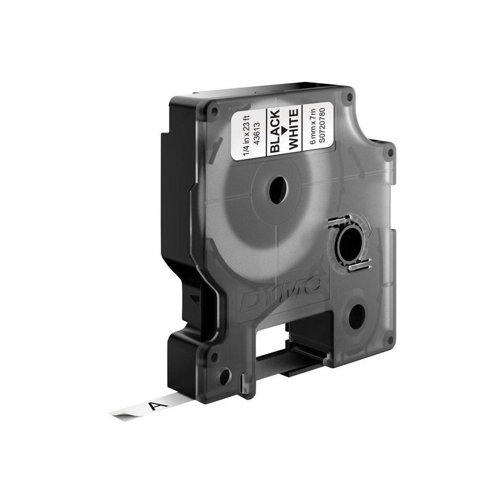 DYMO D1 - Standardpolyesteretiketter - Svart på vitt - 6mm x 7m