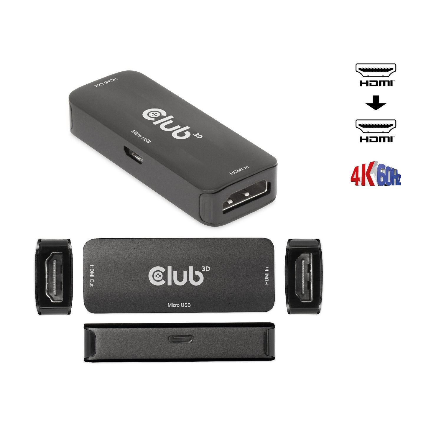 CLUB3D HDMI Active 4K60Hz Repeater F/F