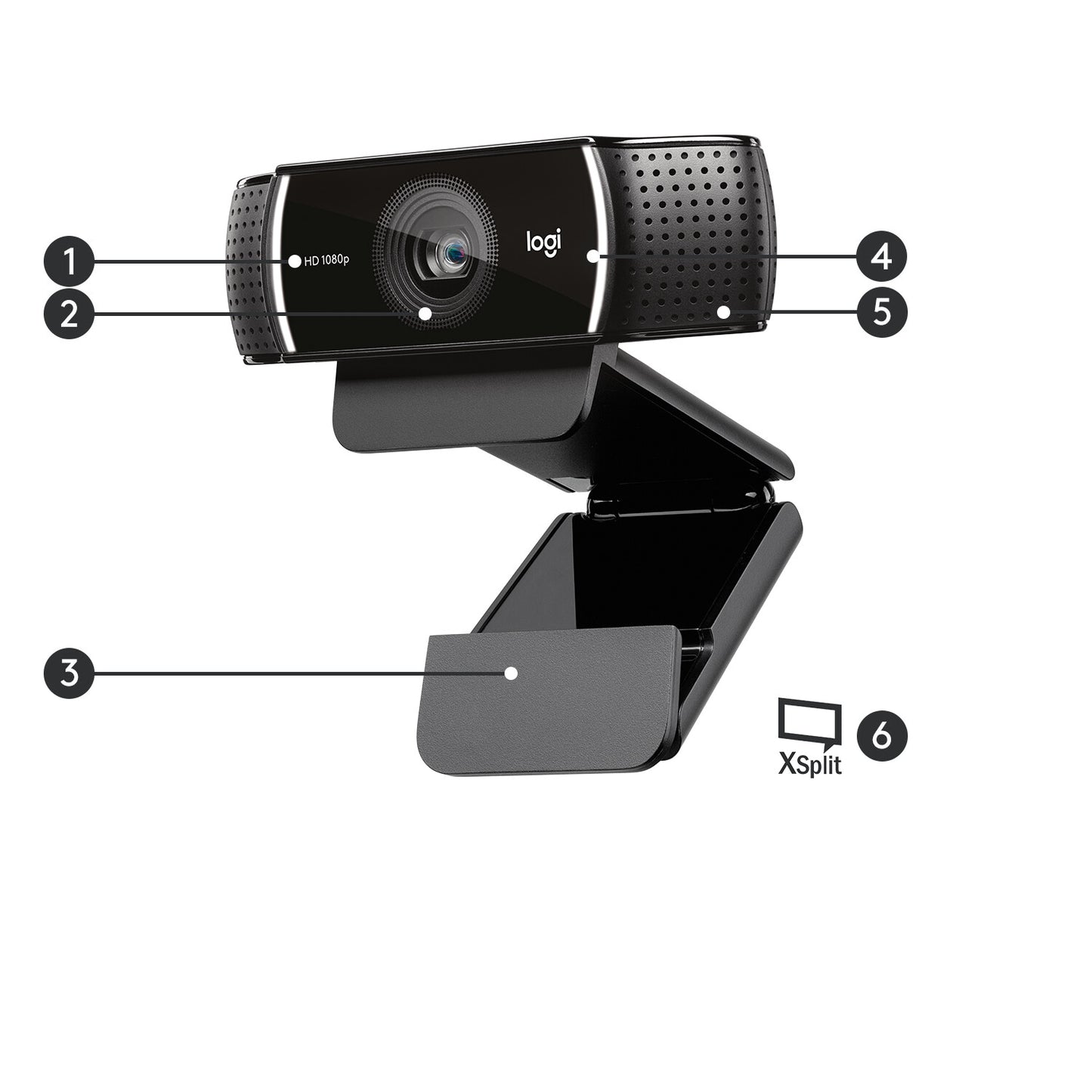 Logitech 960-001088 webbkameror 1920 x 1080 pixlar USB Svart
