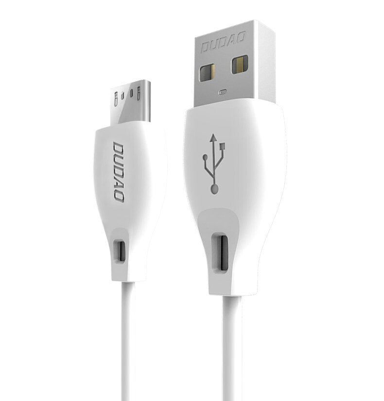 DUDAO L4M USB-A to microUSB cable 1m white USB-kablar USB 2.0 USB A Micro-USB A Vit