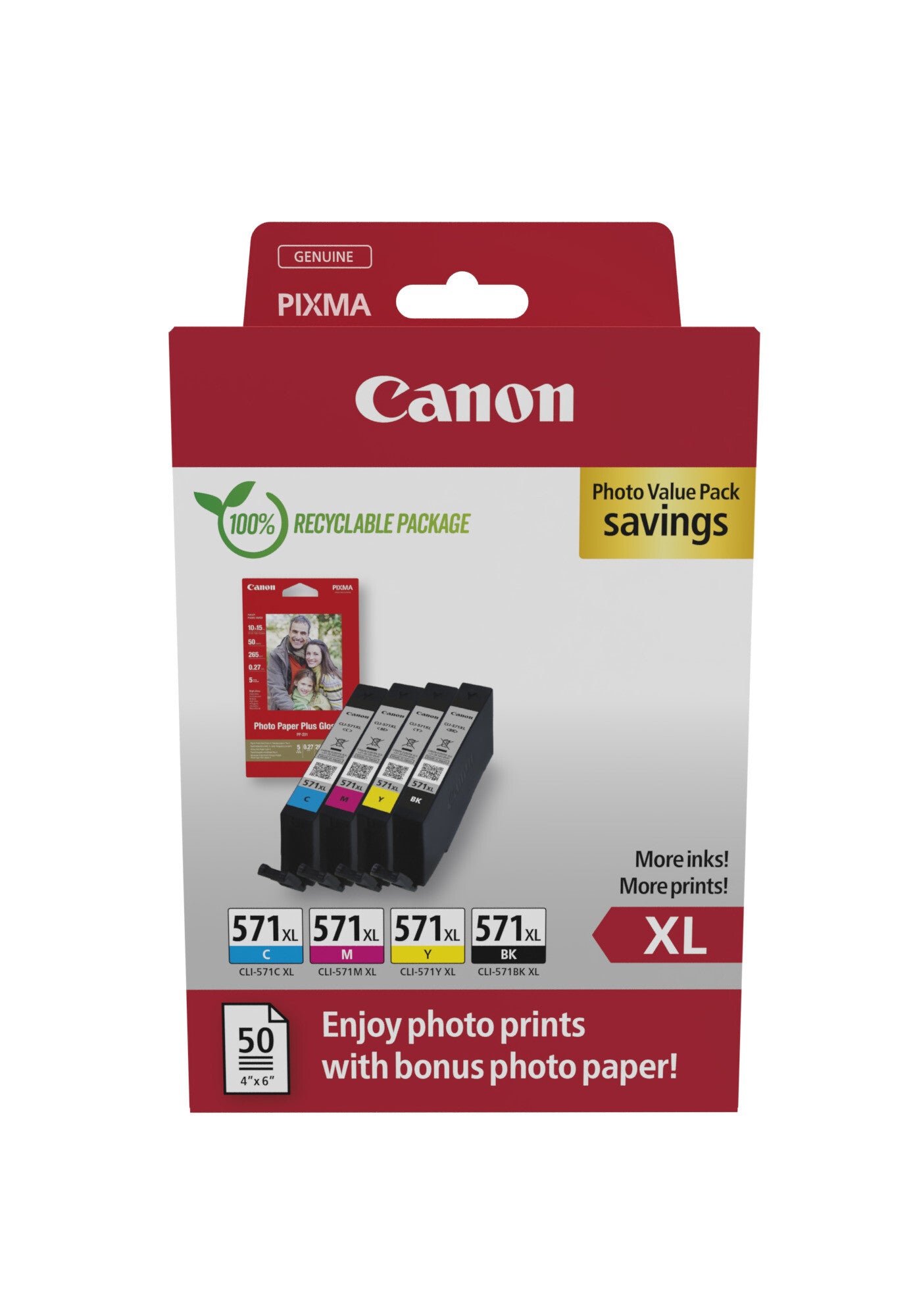 Canon 0332C006 bläckpatroner 4 styck Original Hög (XL) avkastning Svart, Cyan, Magenta, Gul
