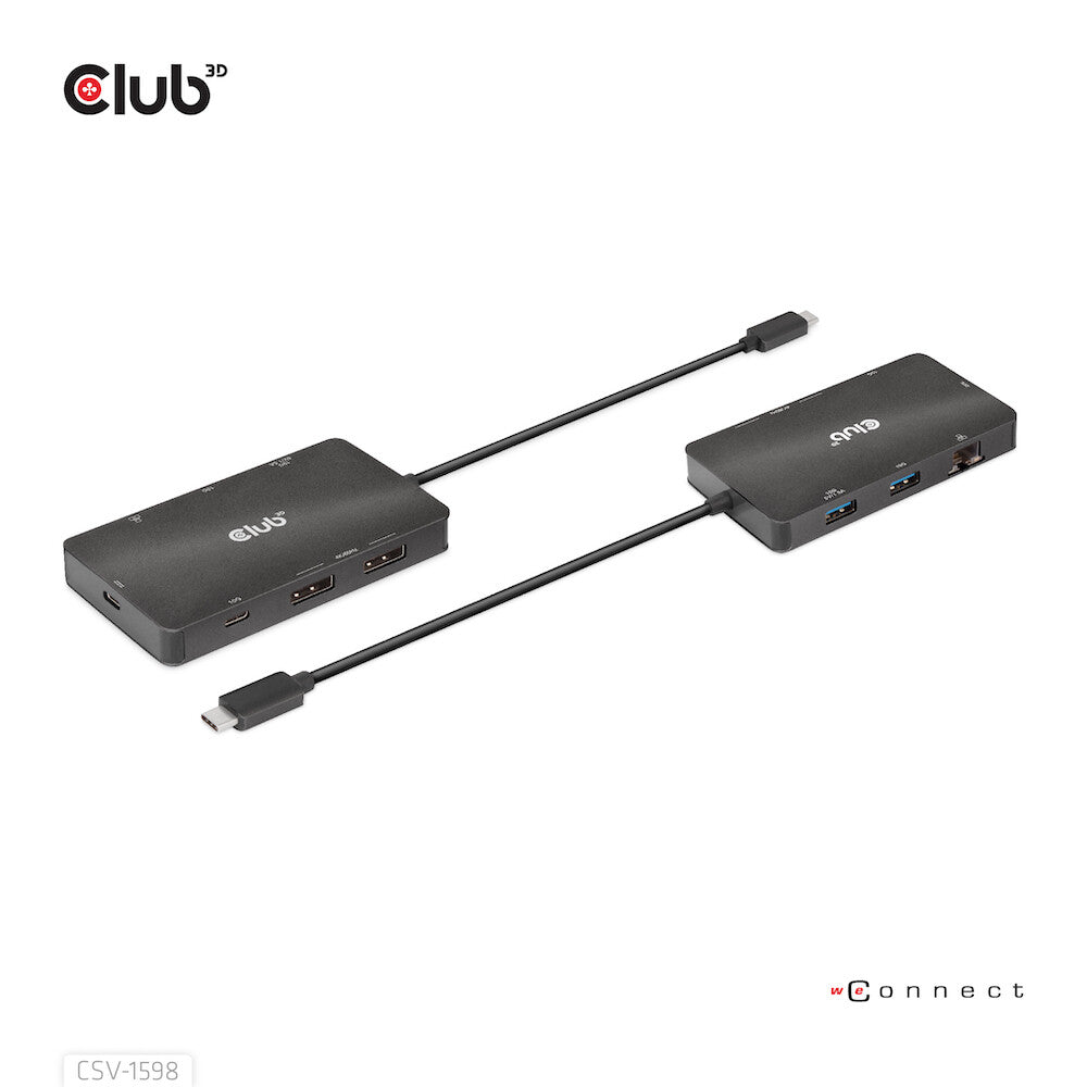 CLUB3D CSV-1598 dockningsstationer för bärbara datorer USB 3.2 Gen 2 (3.1 Gen 2) Type-C Svart