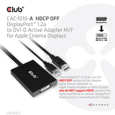 CLUB3D CAC-1010-A videokabeladapter 0,6 m DisplayPort DVI-D + USB