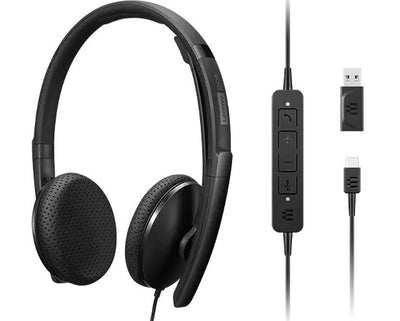 Lenovo 4XD1M39028 hörlur och headset Kabel Huvudband USB Type-C Svart