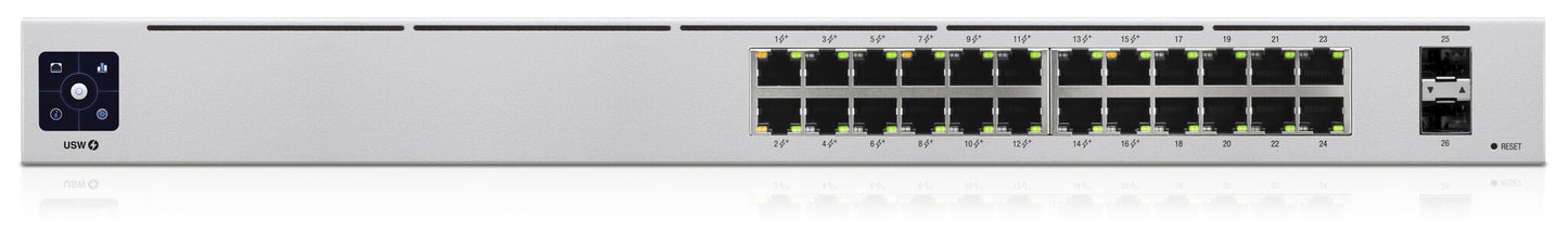 Ubiquiti UniFi 24-Port PoE hanterad L2/L3 Gigabit Ethernet (10/100/1000) Strömförsörjning via Ethernet (PoE) stöd 1U Silver