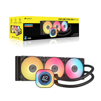 Corsair iCUE LINK TITAN 360 RX LCD Processor Luftkylare 12 cm Svart 1 styck