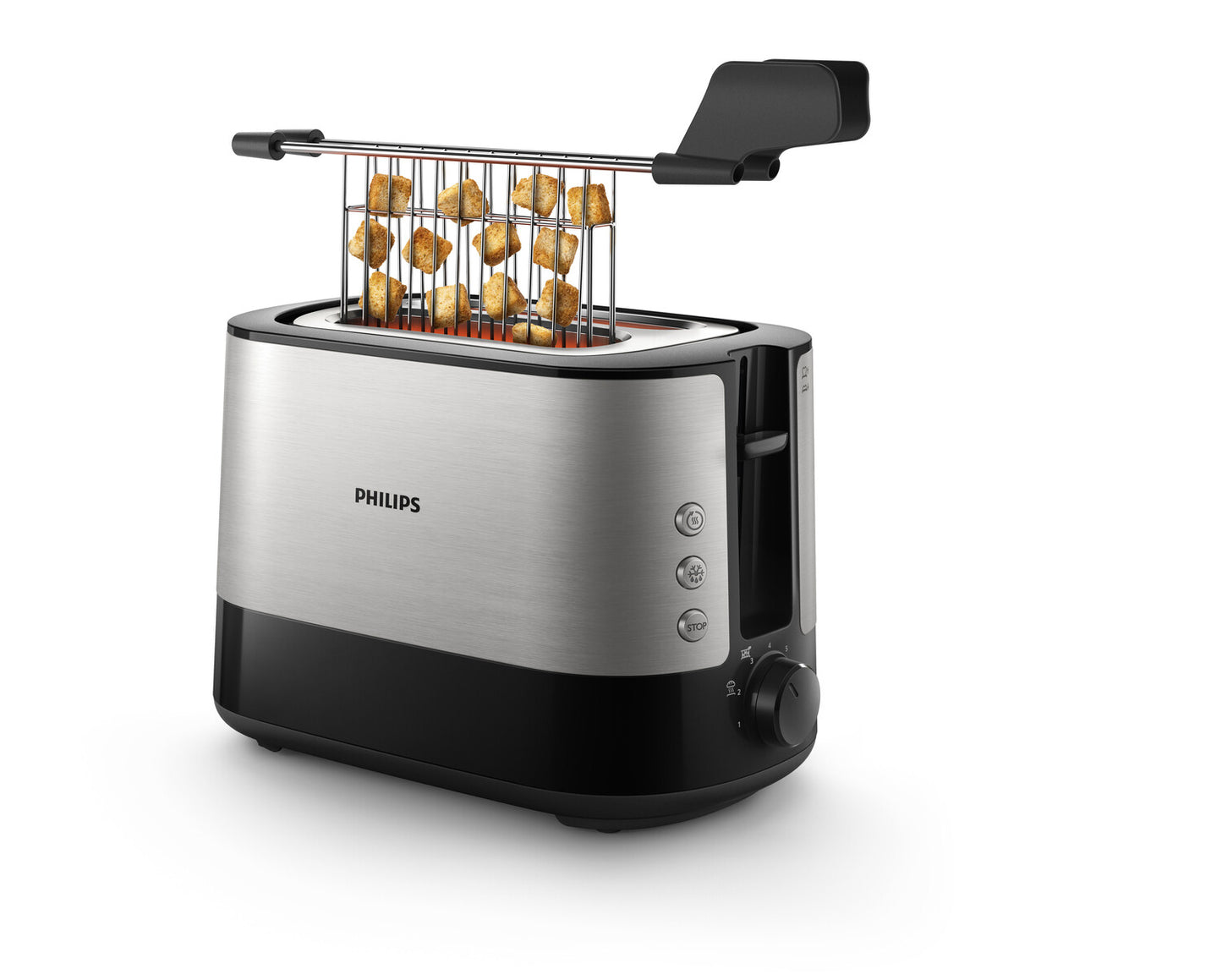 Philips Viva Collection HD2635/90 brödrostar 7 2 skivor Svart, Titan