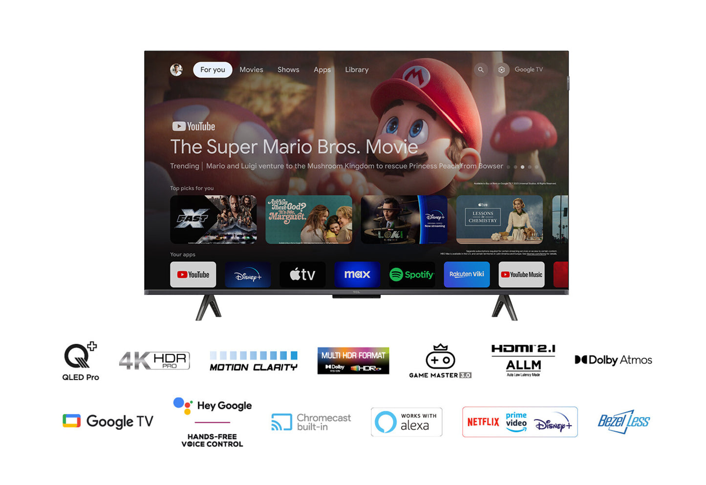 TCL C65 43C655 TV-apparat 109,2 cm (43") 4K Ultra HD Smart-TV Wi-Fi Titan 430 cd/m²