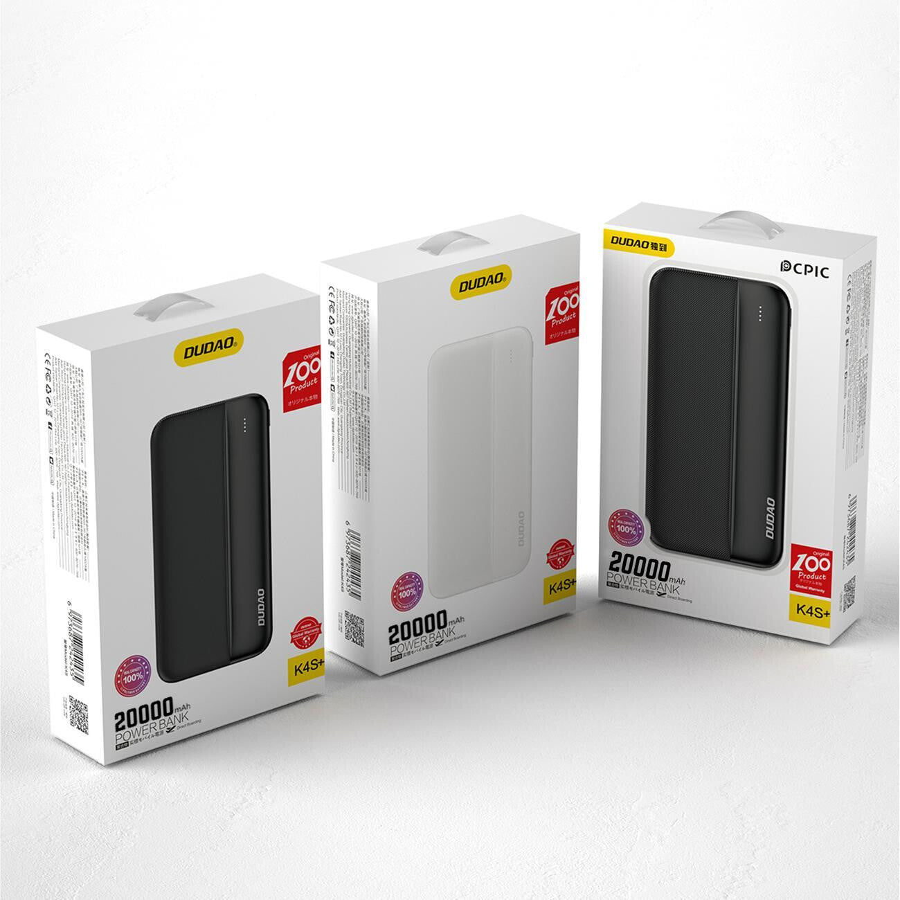 DUDAO powerbank 20000mAh 2xUSB-A 10W black K4S+ Svart