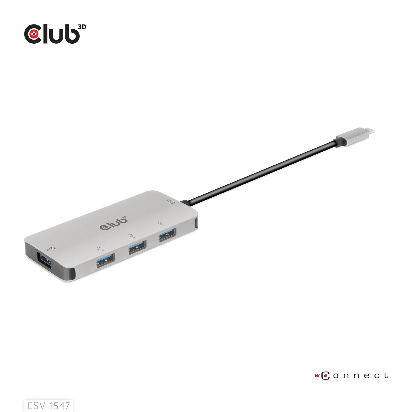 CLUB3D CSV-1547 gränssnittshubbar USB 3.2 Gen 2 (3.1 Gen 2) Type-C 10000 Mbit/s Svart, Silver