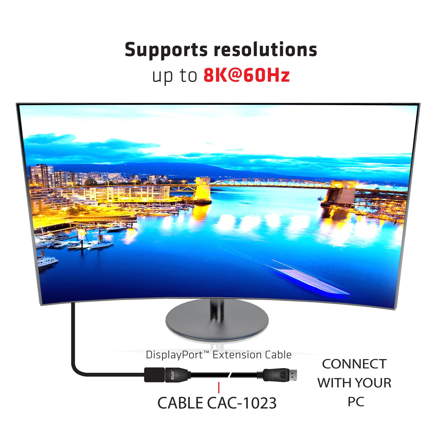 CLUB3D cac-1023 3 m DisplayPort Svart