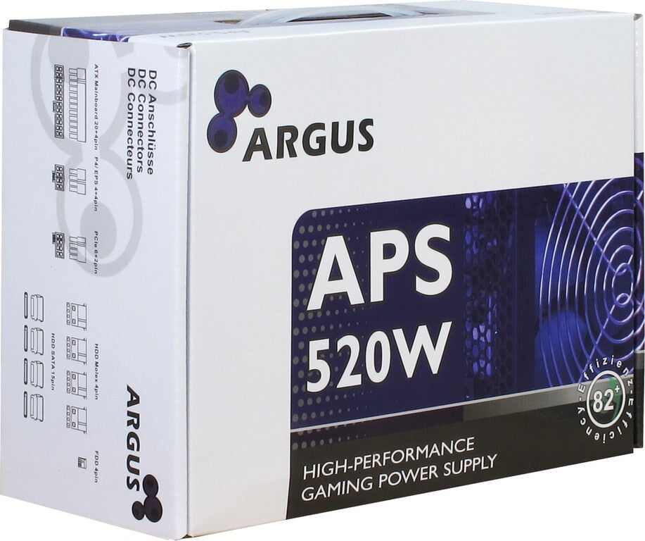 Inter-Tech Argus APS strömförsörjningsenheter 520 W 20+4 pin ATX ATX Svart