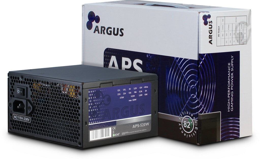 Inter-Tech Argus APS strömförsörjningsenheter 520 W 20+4 pin ATX ATX Svart