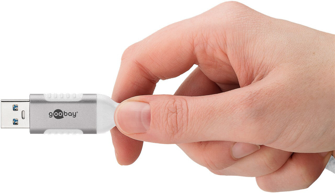 Goobay 74384 kabelomvandlare (hane/hona) USB 3.0 type A RJ45 Vit