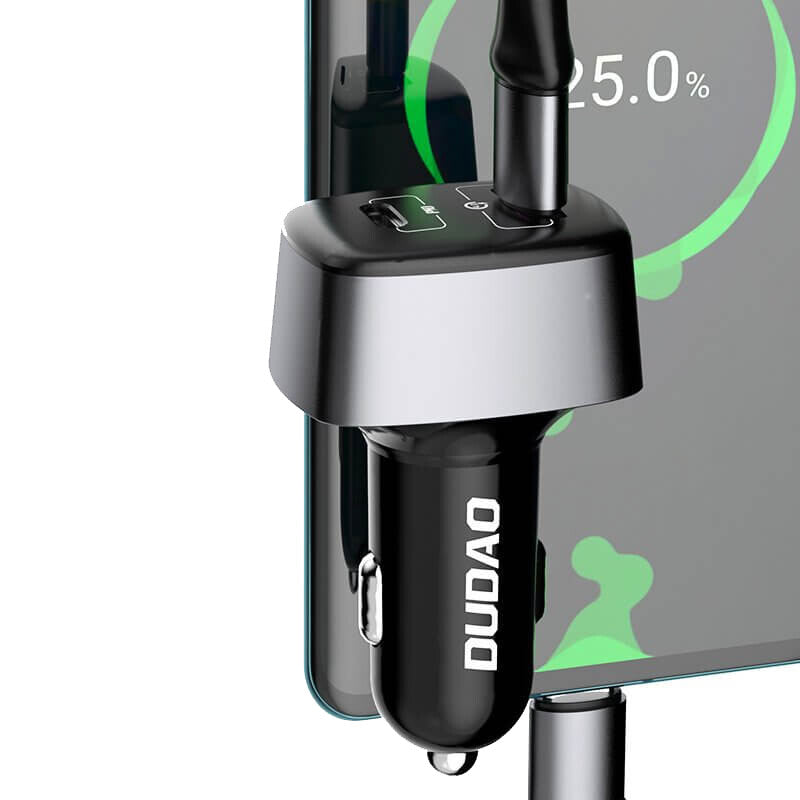 DUDAO R7XS 60W Car Charger Universal Svart, Grå Cigarr tändare Snabb laddning Automatisk