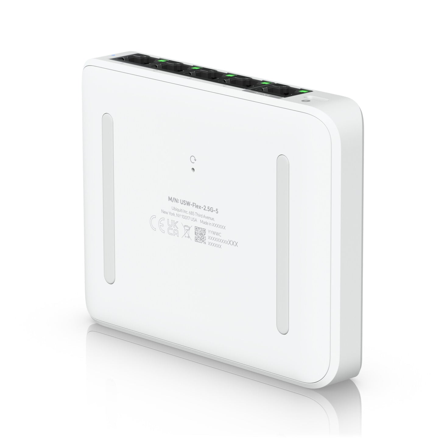 Ubiquiti UniFi Flex Mini 2.5G hanterad 2.5G Ethernet (100/1000/2500) Strömförsörjning via Ethernet (PoE) stöd Skrivbord Vit