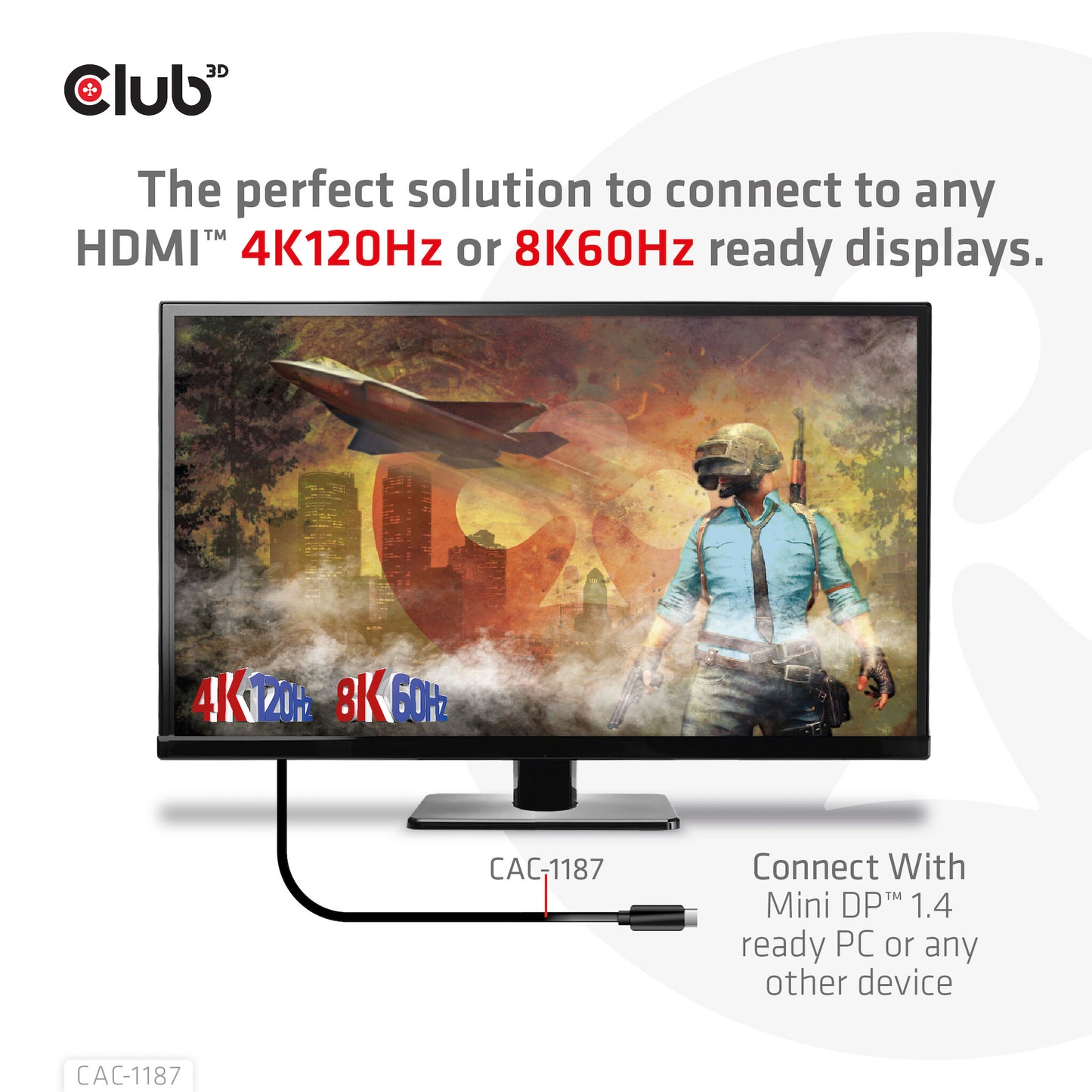 CLUB3D CAC-1187 videokabeladapter 1,8 m Mini DisplayPort HDMI Svart