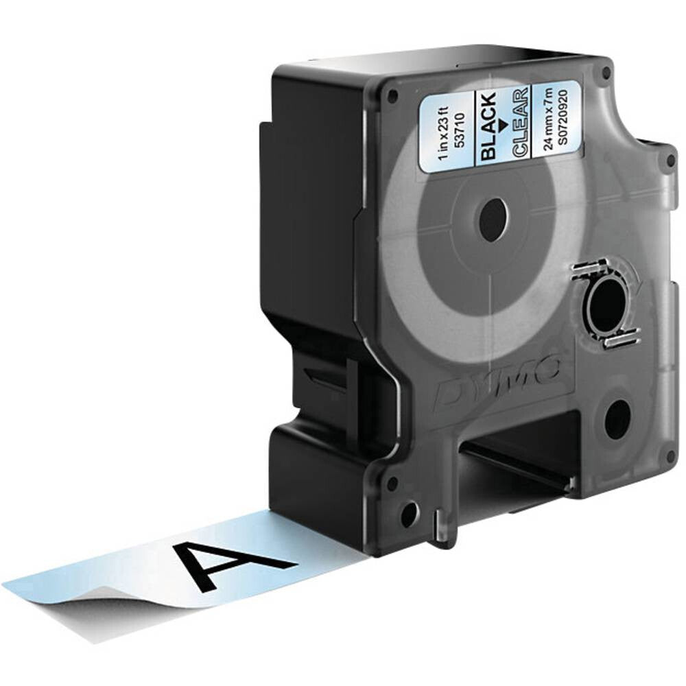 DYMO D1 - Standardpolyesteretiketter - Svart på klar - 24mm x 7m
