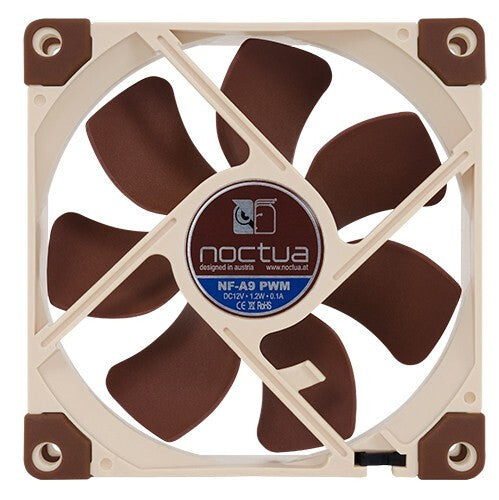 Noctua NF-A9 PWM kylsystem för dator Datorväska Fan 9,2 cm Beige, Brun