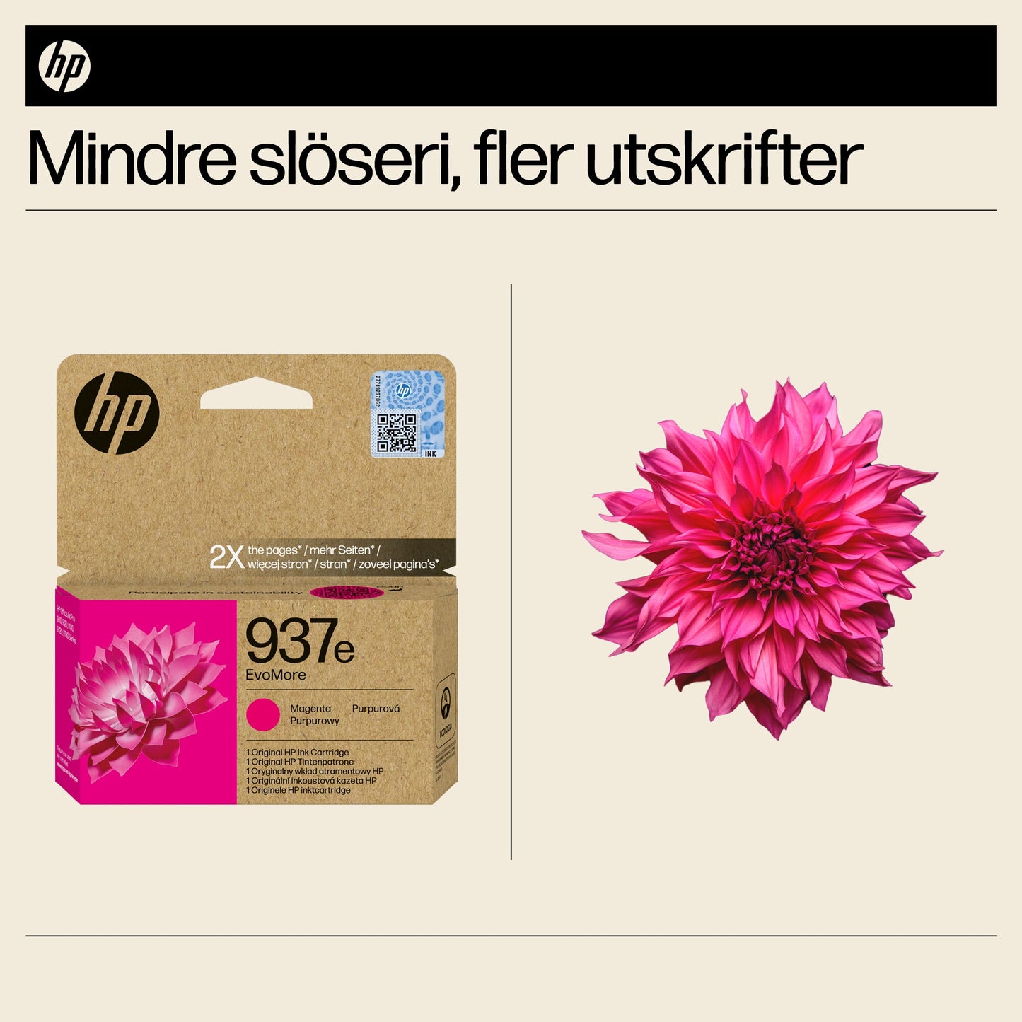 HP 937e EvoMore magenta originalbläckpatron
