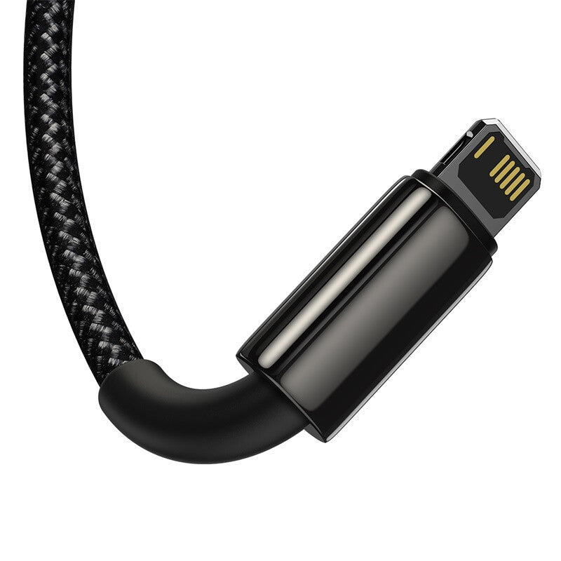 Baseus Tungsten Gold 3-in-1 USB-kablar USB 2.0 1,5 m USB A USB C/Micro USB A/Lightning Svart