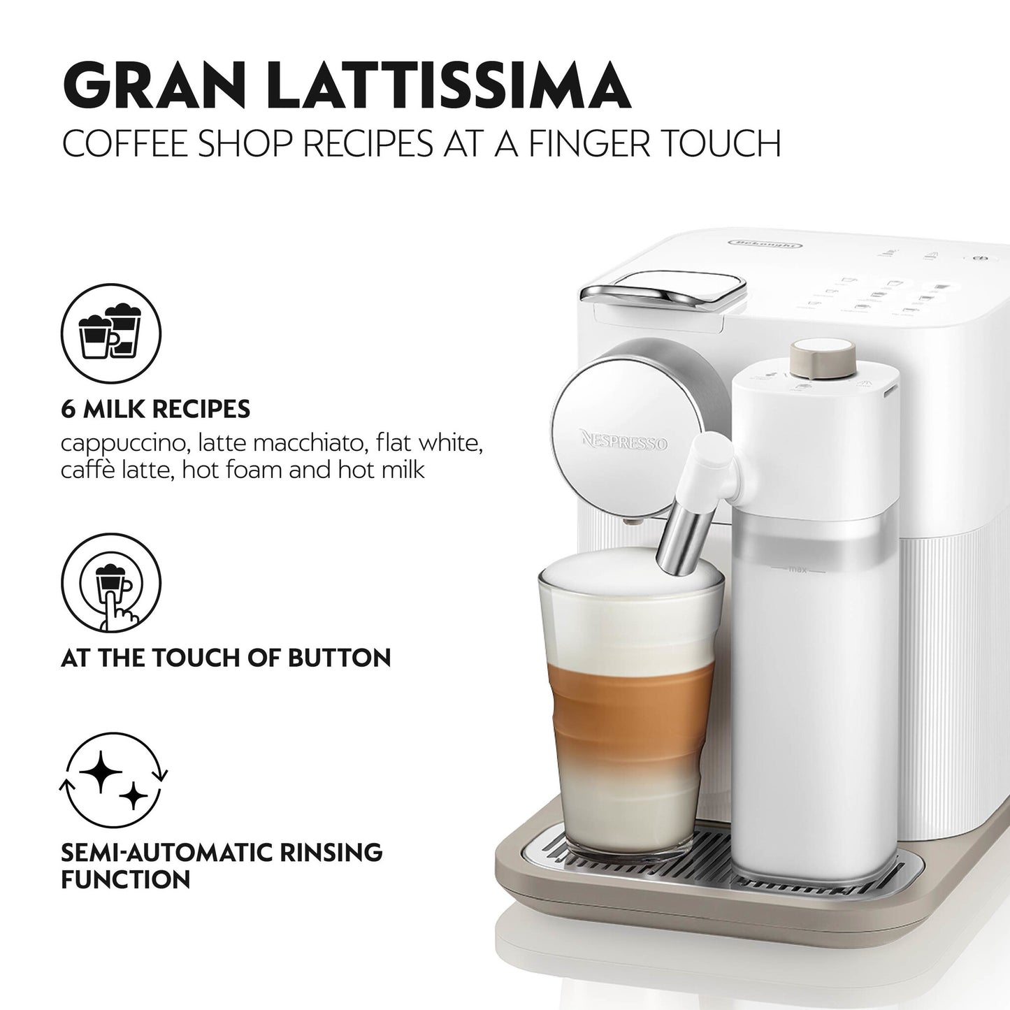 De’Longhi Lattissima One Gran Lattissima EN640.W Halvautomatisk Kuddmatad kaffebryggare 1 l