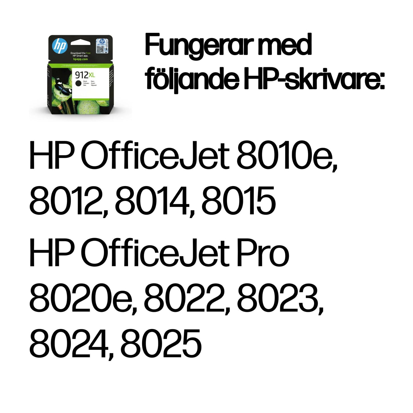 HP 912XL svart original bläckpatron med hög kapacitet