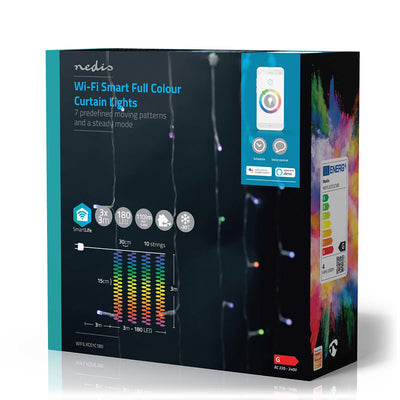 Nedis WIFILXC01C180 dekorativt ljus Ljusdekoration, slinga 180 lampor LED 5,82 W G