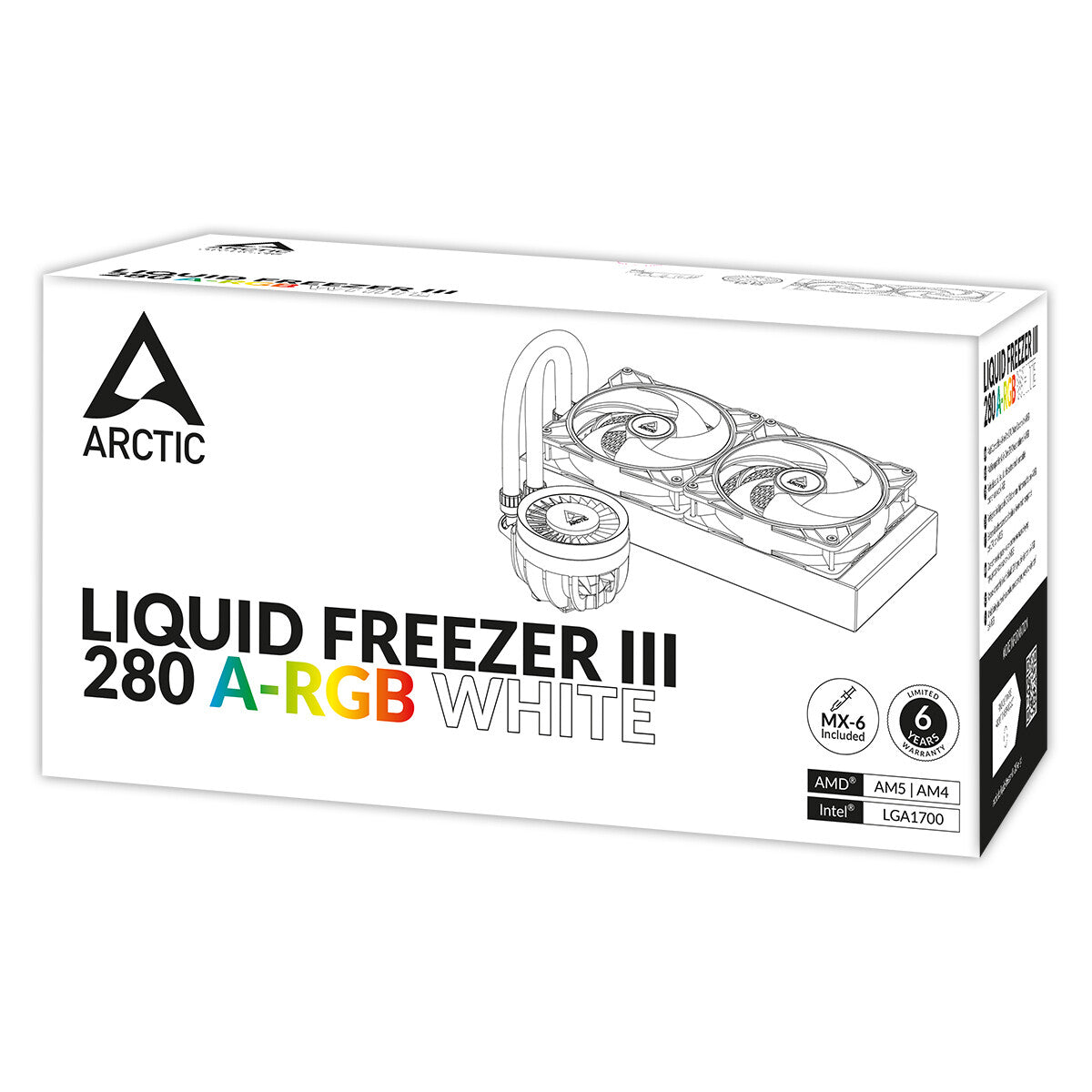 ARCTIC Liquid Freezer III 280 A-RGB Processor Allt-i-ett vätskekylare 14 cm Vit 1 styck