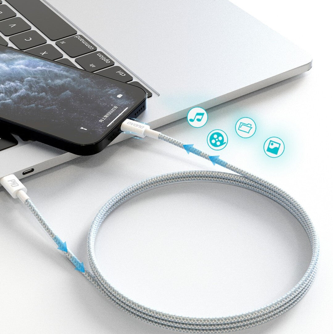DUDAO Kabel USB USB-C - 1 m Szary 80080 USB-kablar USB C Grå