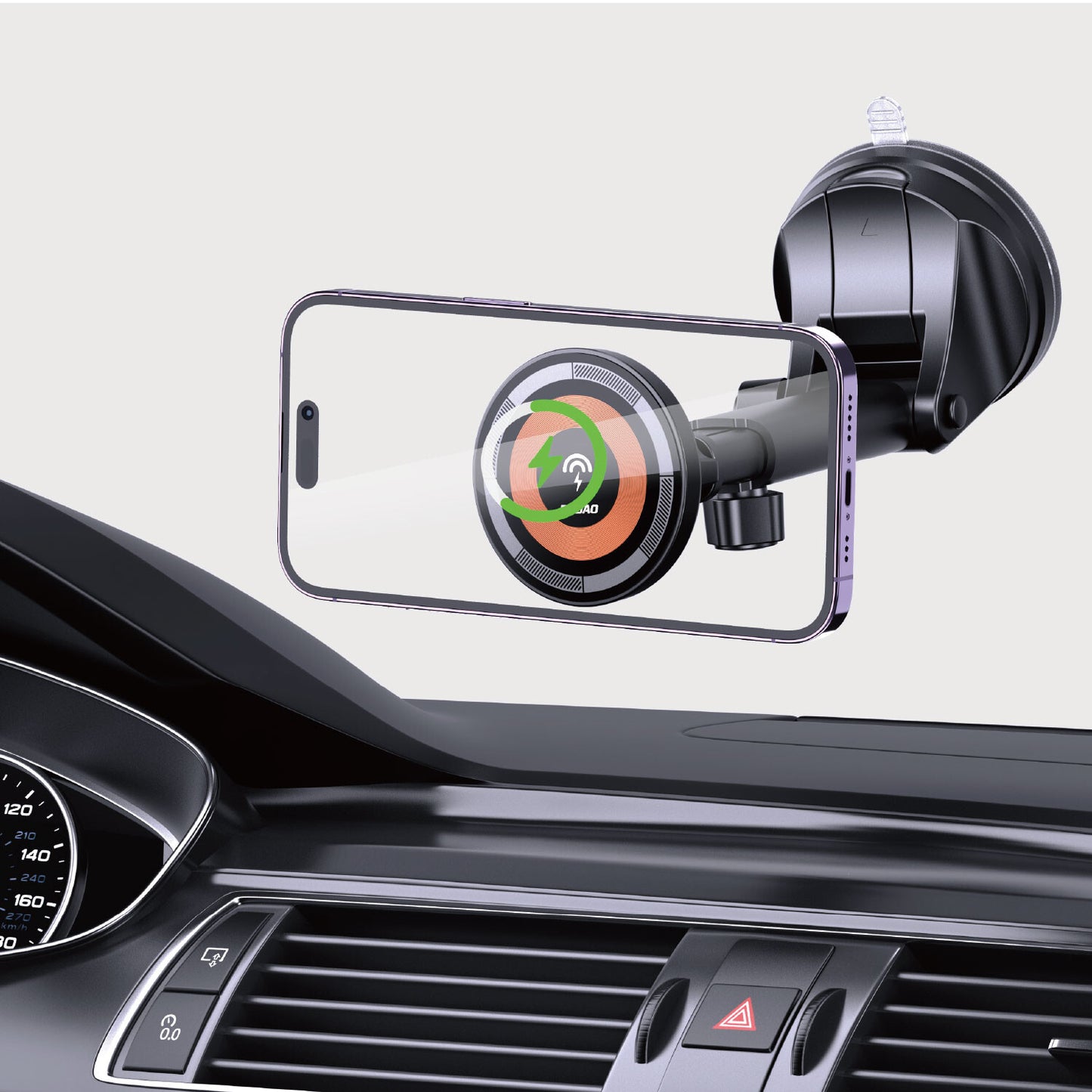 DUDAO F12MAX+ 15W Wireless Charger and Car holder Passiv hållare Mobiltelefon / smartphone Svart