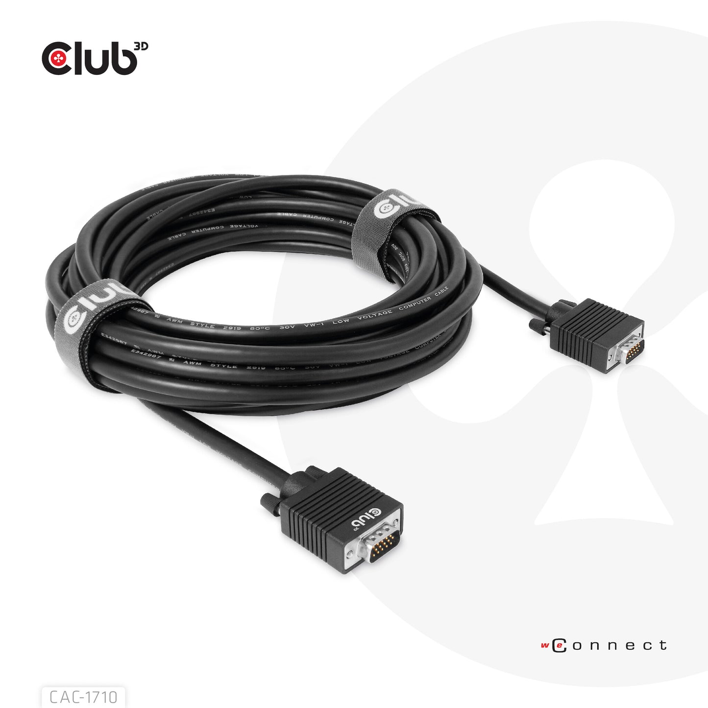 CLUB3D CAC-1710 VGA-kabel 10 m VGA (D-Sub) Svart