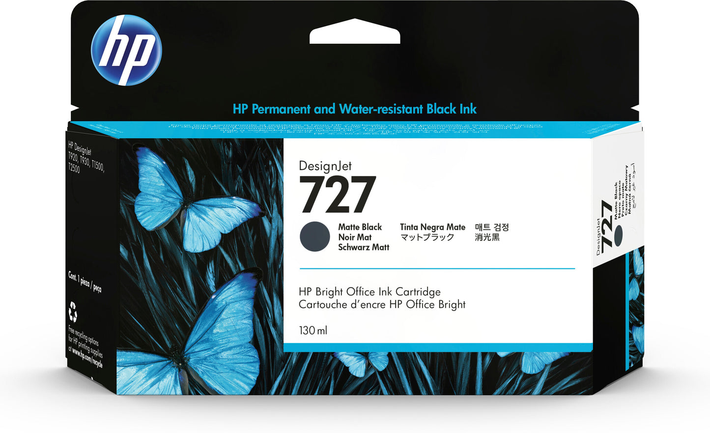 HP 727 130 ml DesignJet-bläckpatron, mattsvart