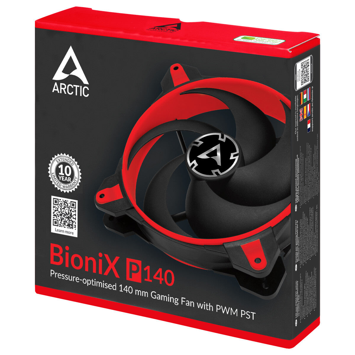 ARCTIC BioniX P140 Datorväska Fan 14 cm Svart, Röd