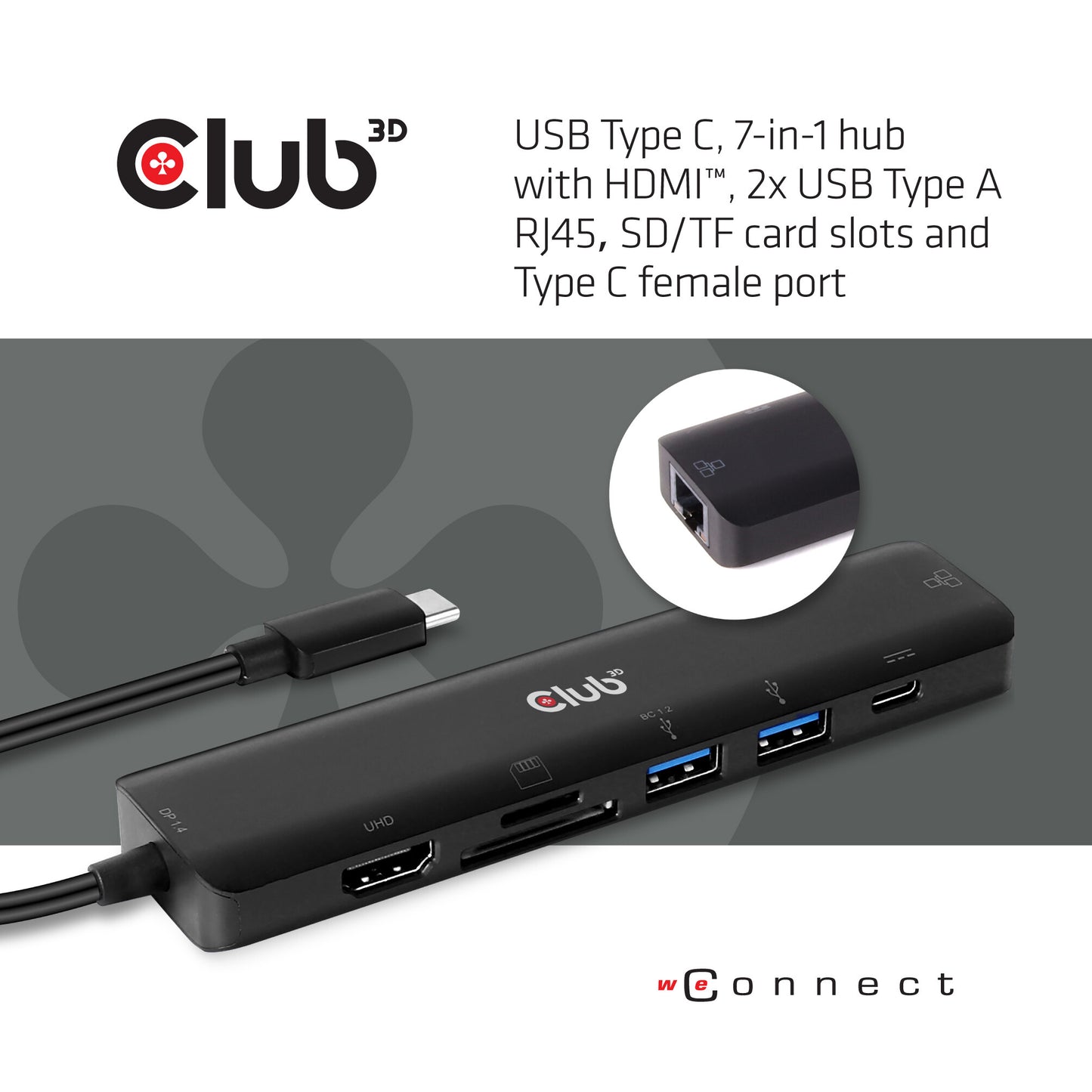 CLUB3D CSV-1592 dockningsstationer för bärbara datorer Dockning USB 3.2 Gen 1 (3.1 Gen 1) Type-C Svart