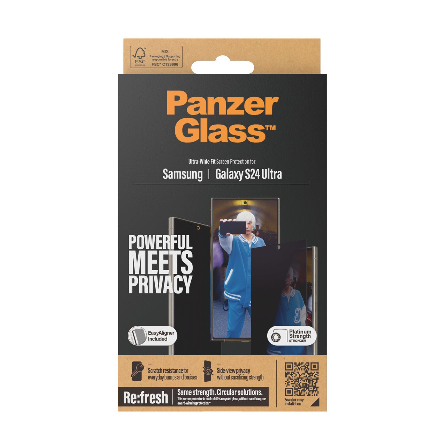 PanzerGlass Ultra Wide Fit Privacy Genomskinligt skärmskydd Samsung 1 styck