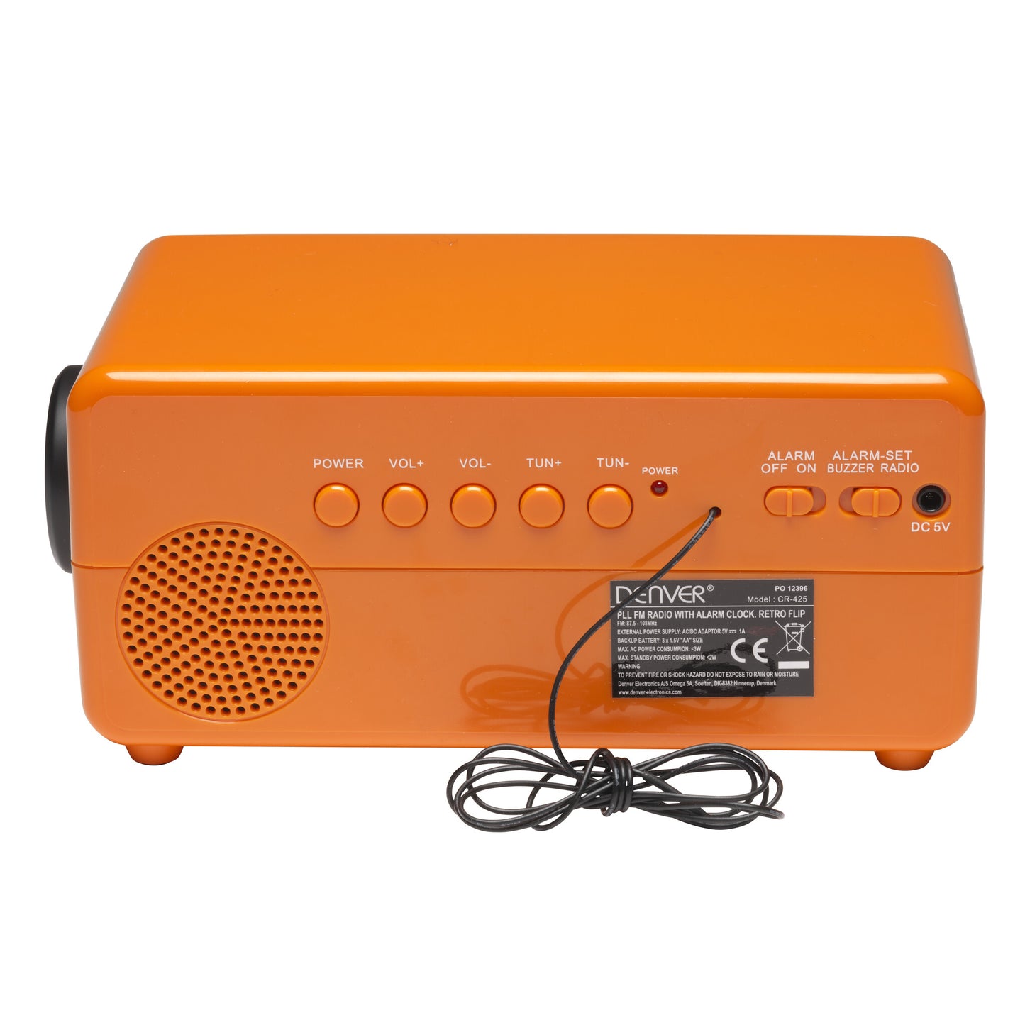 Denver CR-425 radioapparater Klockradio Analog och digital Orange