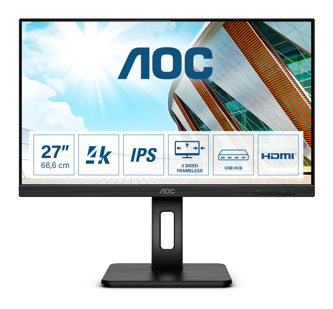 AOC P2 U27P2 LED display 68,6 cm (27") 3840 x 2160 pixlar 4K Ultra HD Svart