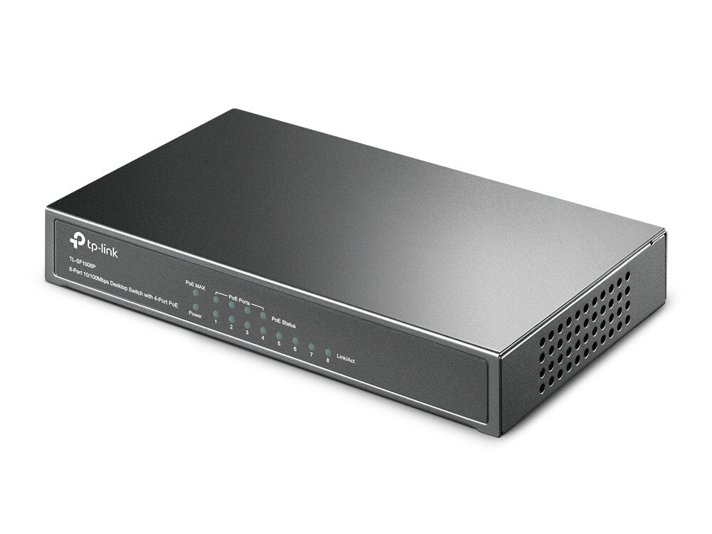 TP-Link TL-SF1008P nätverksswitchar Ohanterad Fast Ethernet (10/100) Strömförsörjning via Ethernet (PoE) stöd Oliv
