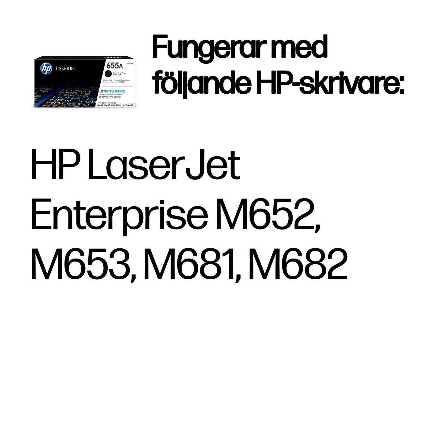 HP 655A svart original LaserJet-tonerkassett